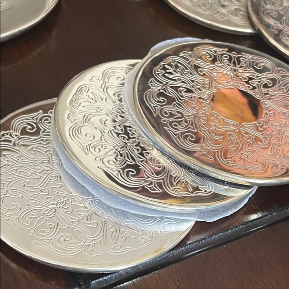 Vintage silver-plated 7-piece coaster set - Picture 6 of 9